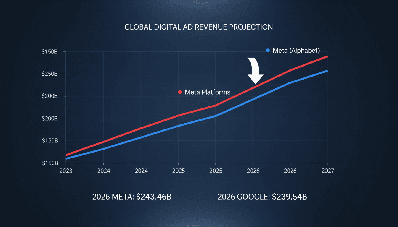 Meta Platforms Expected to Surpass Google in Global Digital Ad Revenue by 2026