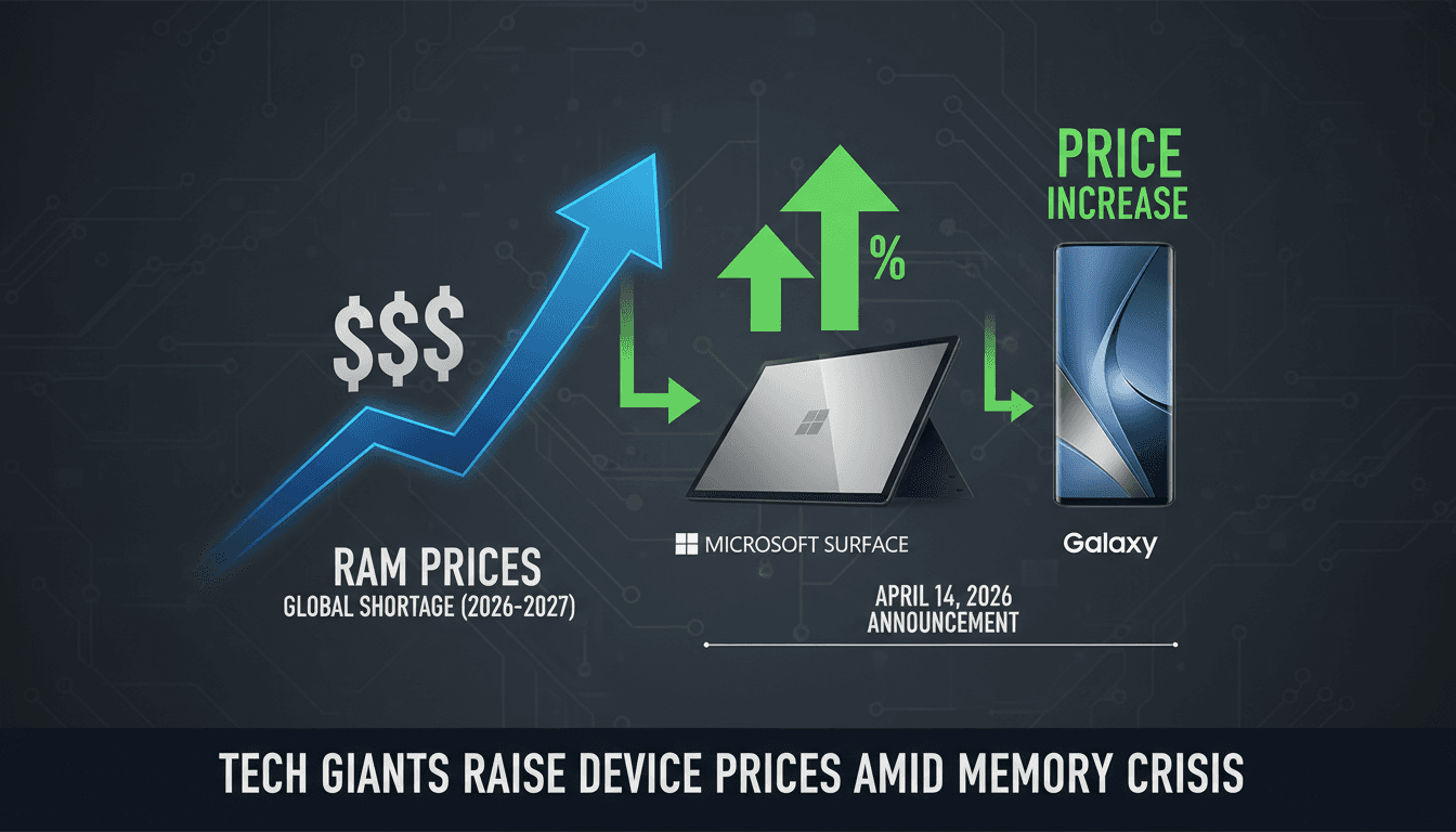 Microsoft and Samsung Raise Prices on Devices Amid Ongoing RAM Shortage