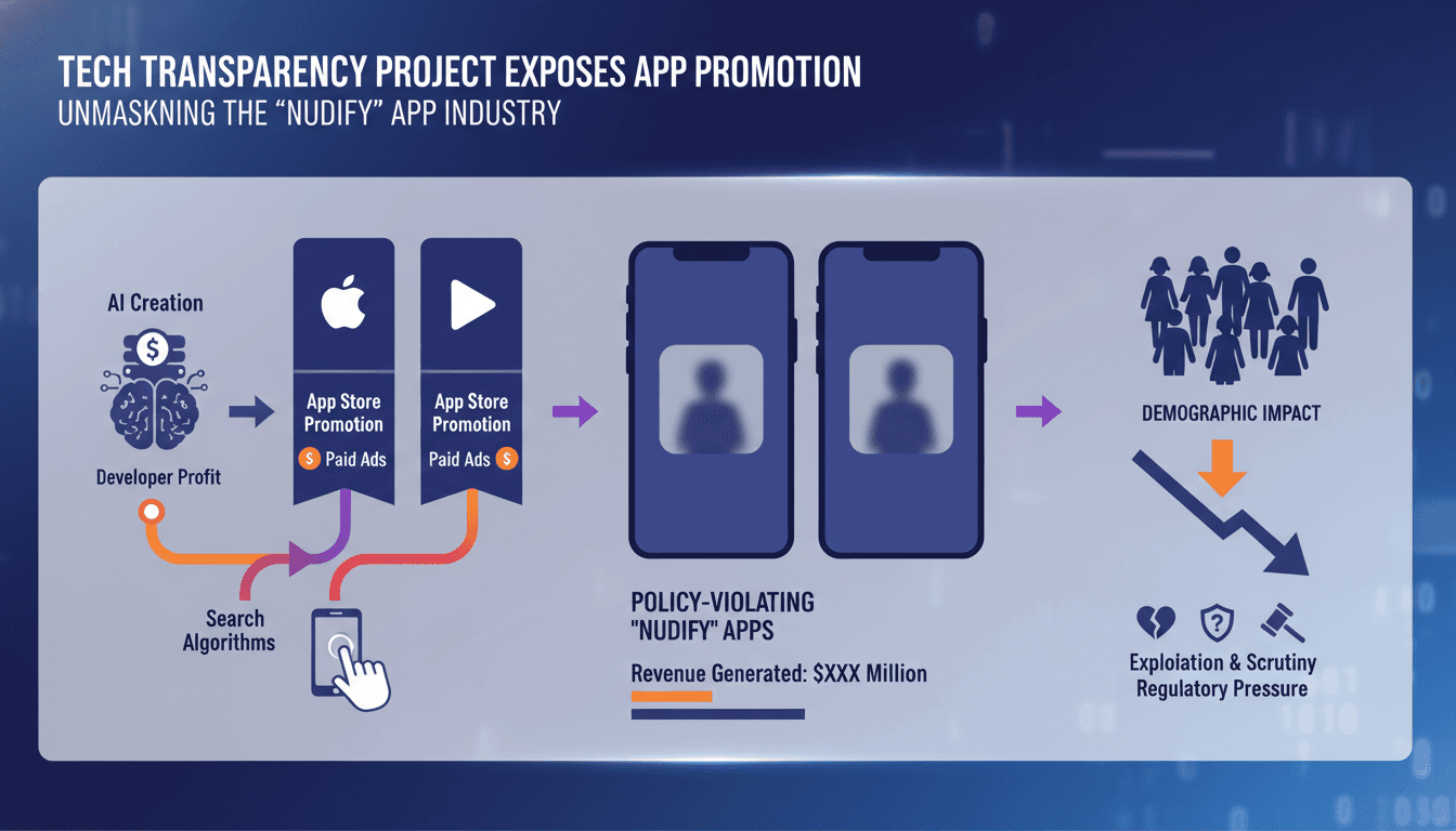 Tech Transparency Project Exposes Apple and Google for Promoting Policy-Violating Nudify Apps