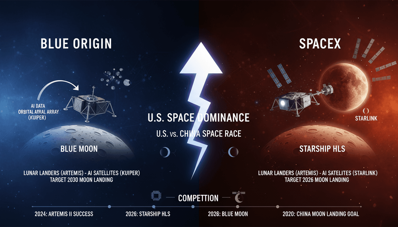 Bezos and Musk Compete for Lunar Landers and AI Data Centers Amid U.S.-China Space Race