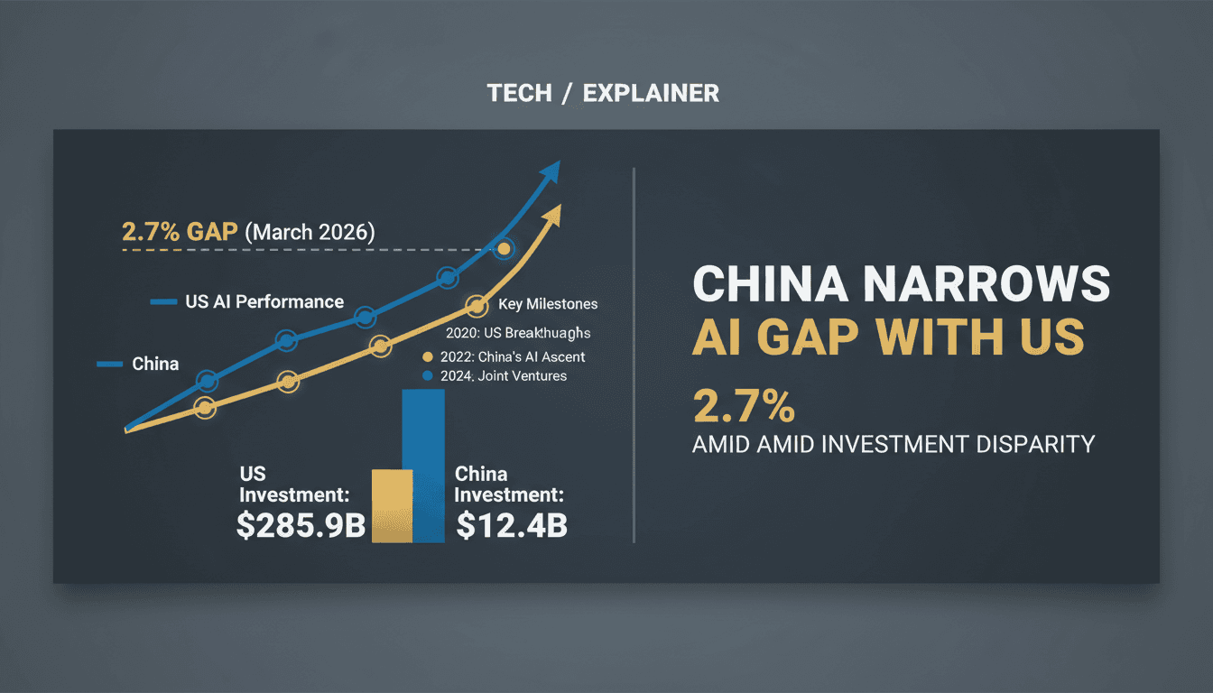 China Narrows AI Performance Gap with US to 2.7 Percent Amid Disparity in Investment
