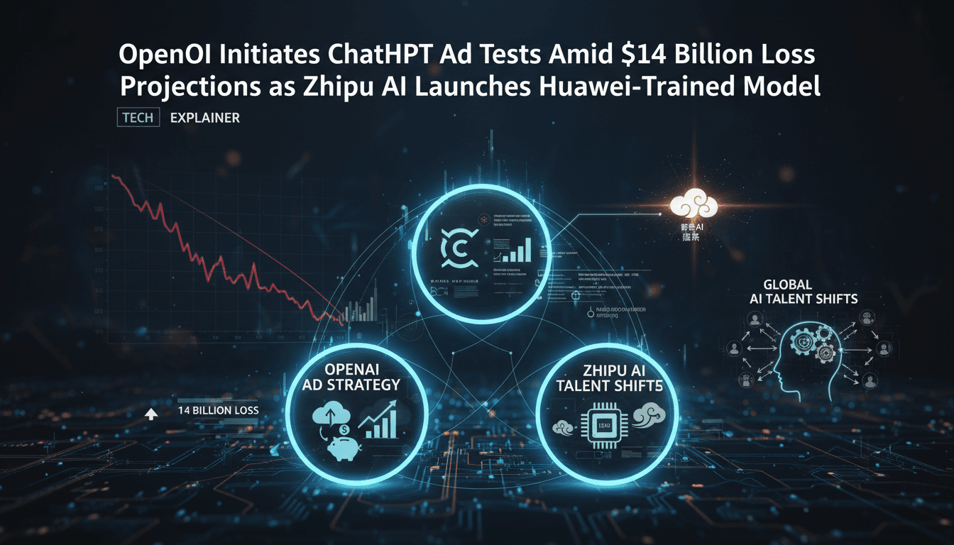 OpenAI Initiates ChatGPT Ad Tests Amid $14 Billion Loss Projections as Zhipu AI Launches Huawei-Trained Model