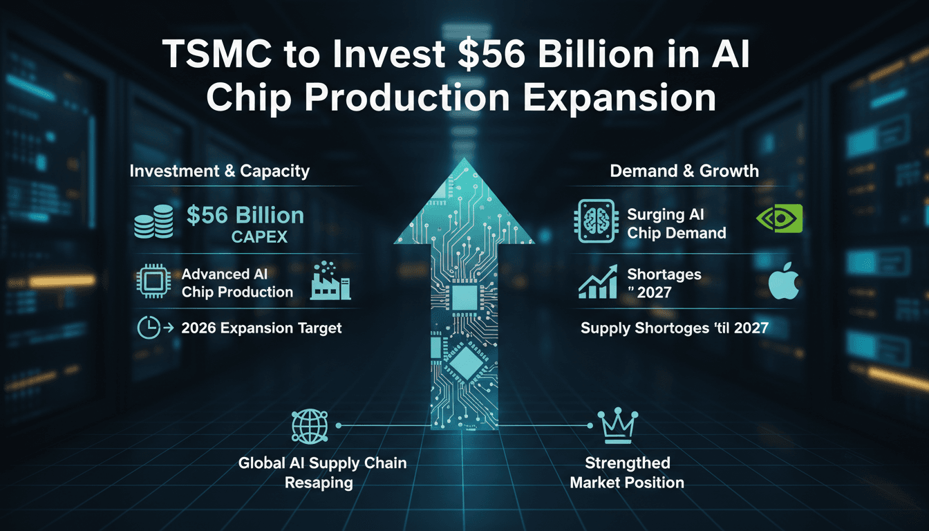 TSMC to Invest $56 Billion in AI Chip Production Expansion