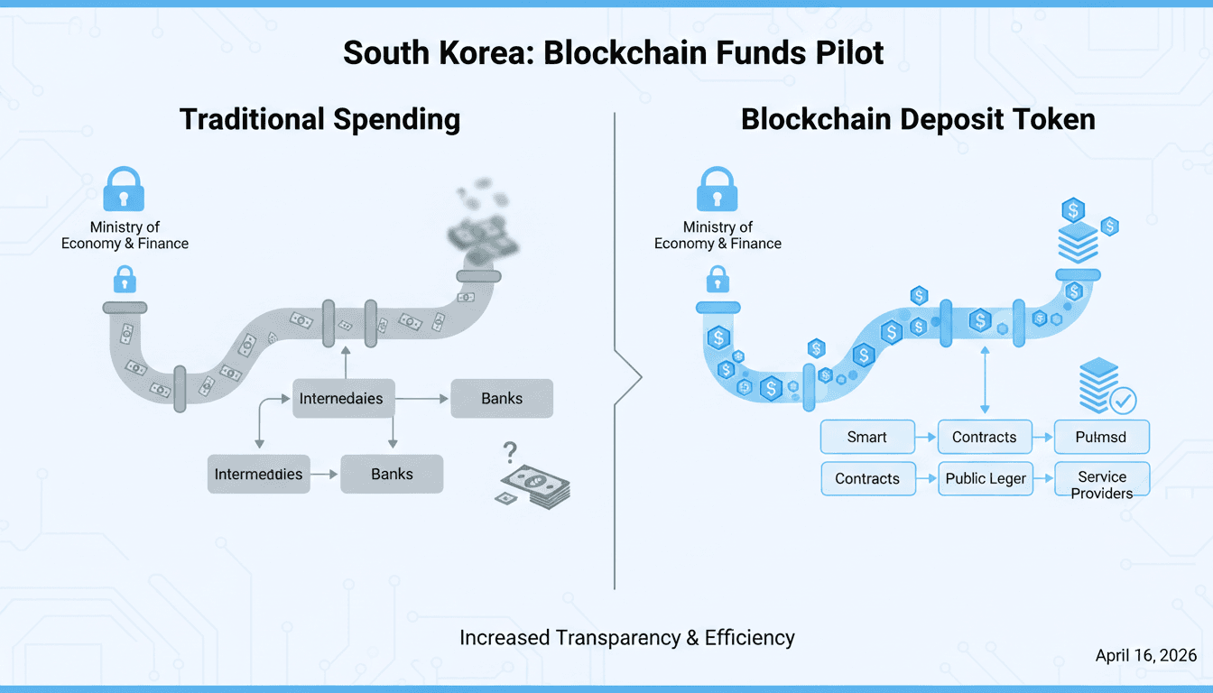 South Korea initiates blockchain deposit token pilot for government spending