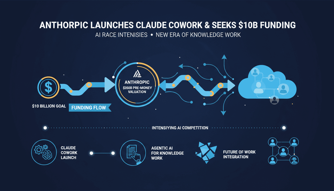 Anthropic Launches Claude Cowork and Seeks $10 Billion Funding Amid AI Competition
