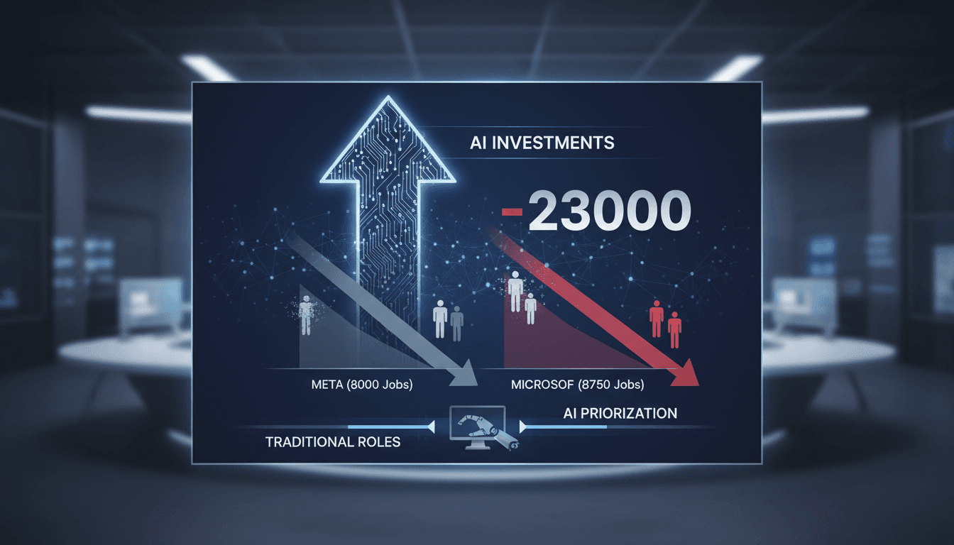 Meta and Microsoft announce layoffs totaling 23000 jobs as they shift focus to AI investments