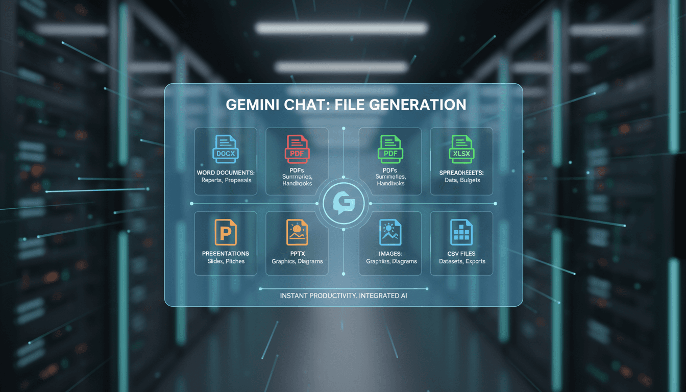Google Gemini app introduces file generation feature within chat interface