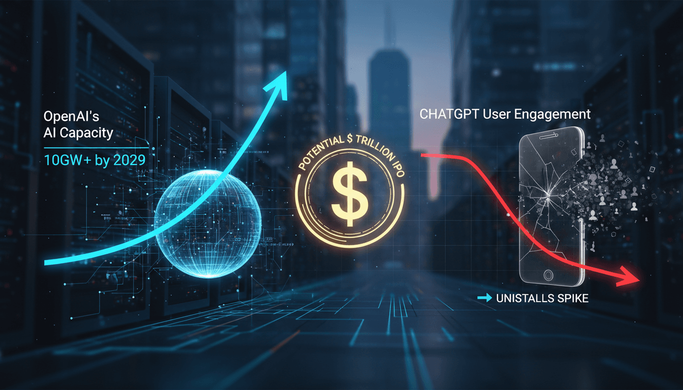 OpenAI's Stargate project exceeds 10GW capacity target amid rising ChatGPT uninstalls