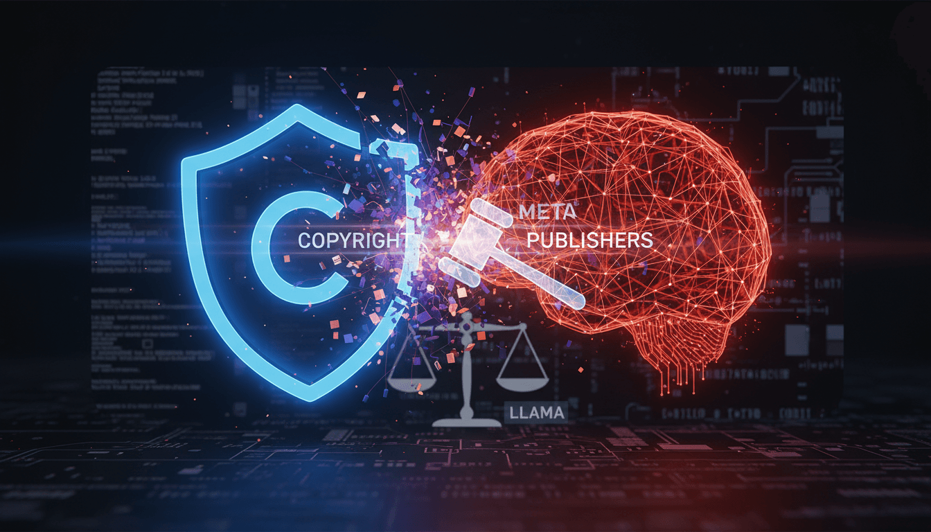 Major publishers file lawsuit against Meta over copyright infringement in AI training.