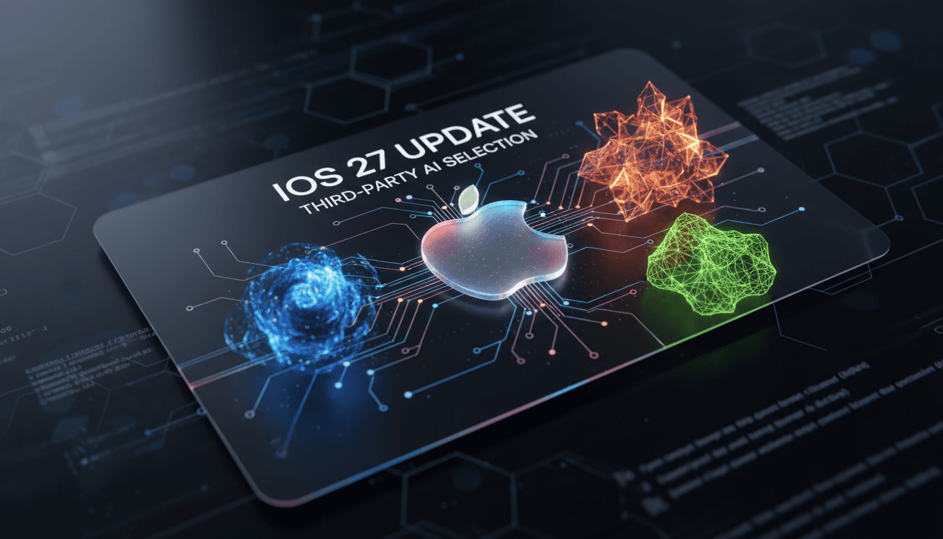 Apple logo with AI integration concept in iOS 27 update