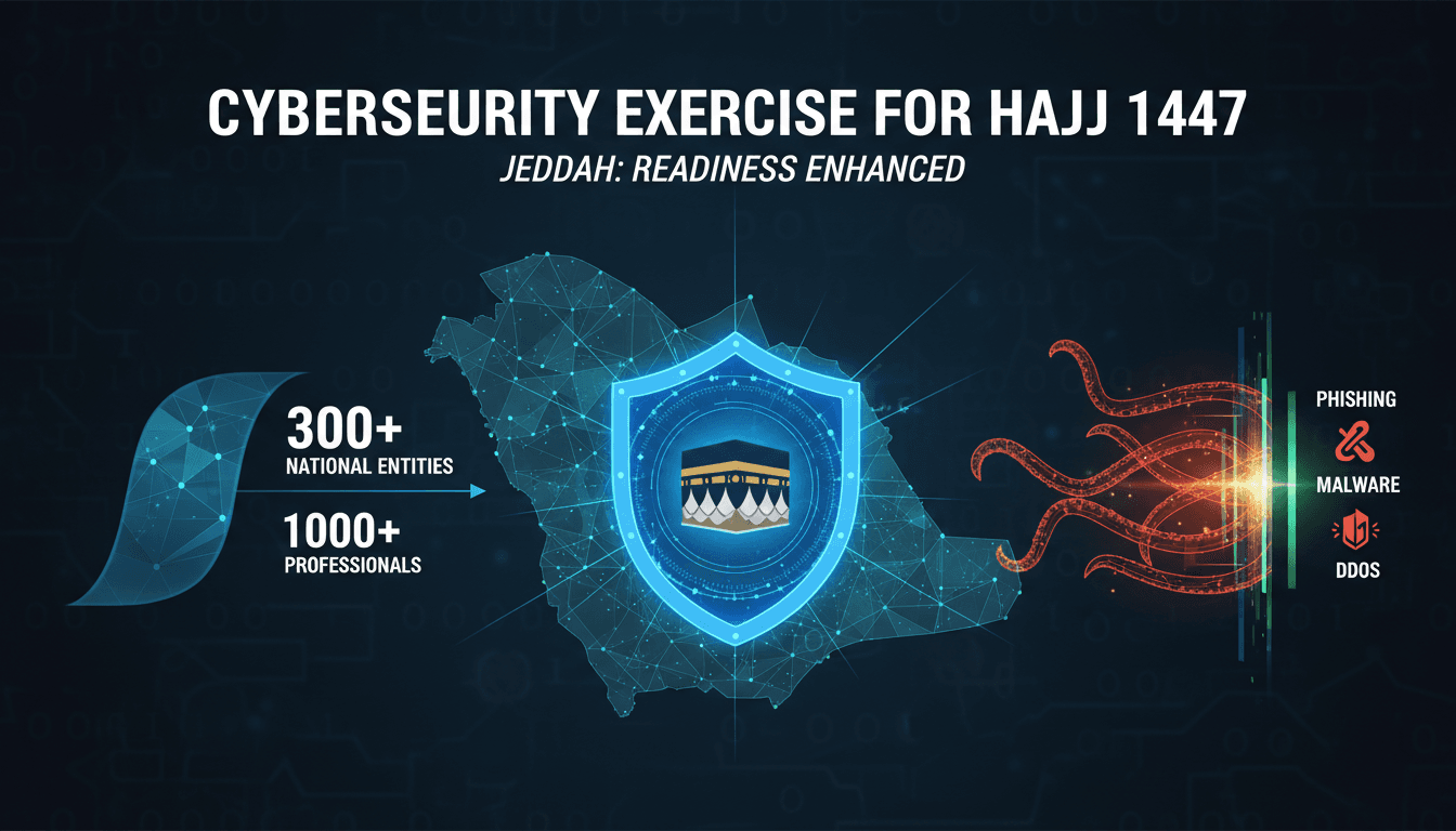 Cybersecurity professionals participating in Hajj 1447 exercise