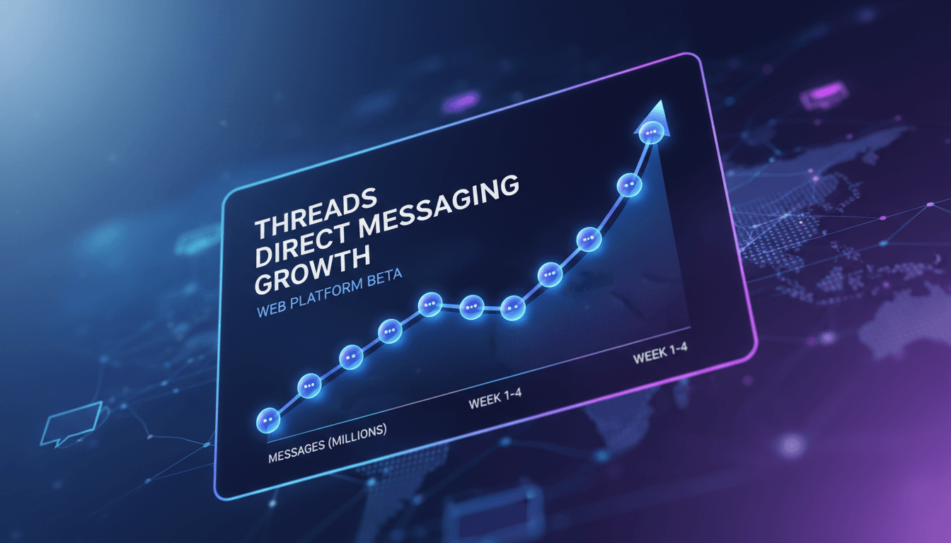 Meta's Threads platform showcasing new direct messaging feature