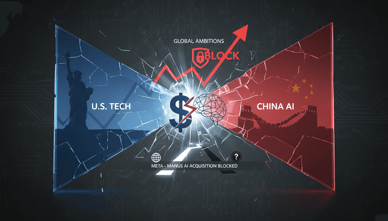 Illustration of U.S.-China tech tensions affecting investments