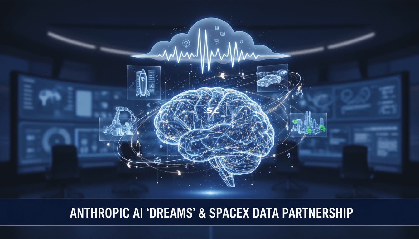 Anthropic AI agents with a futuristic dreaming feature concept