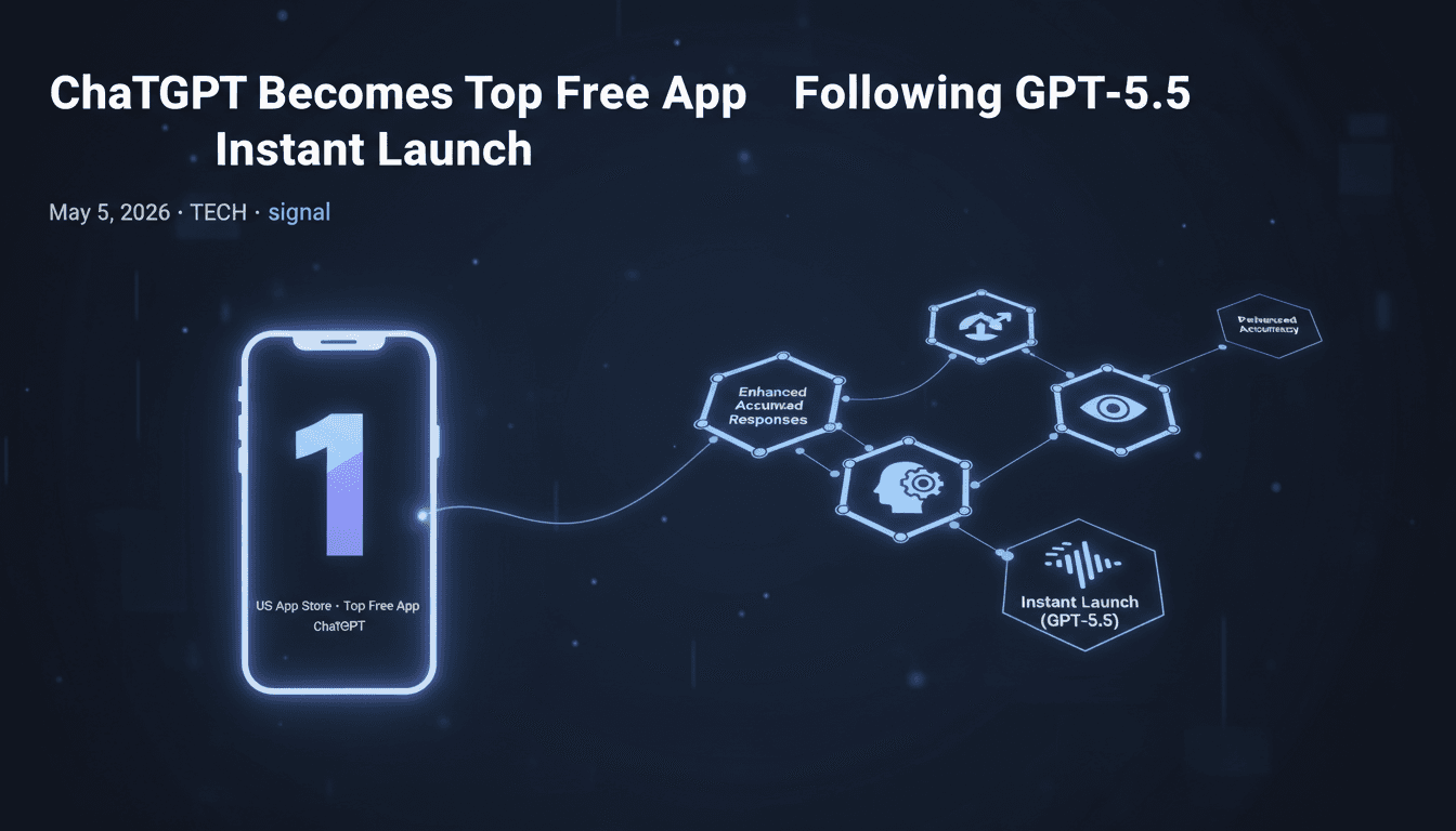 ChatGPT Becomes Top Free App in US Apple App Store Following GPT-5.5 Instant Launch