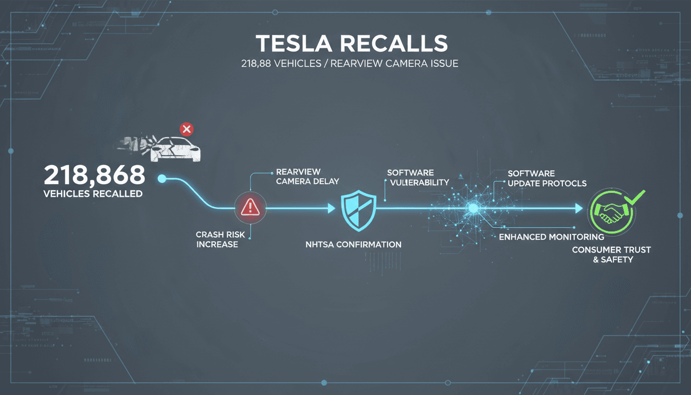 Tesla recalls 218868 vehicles in the U.S. over rearview camera issue
