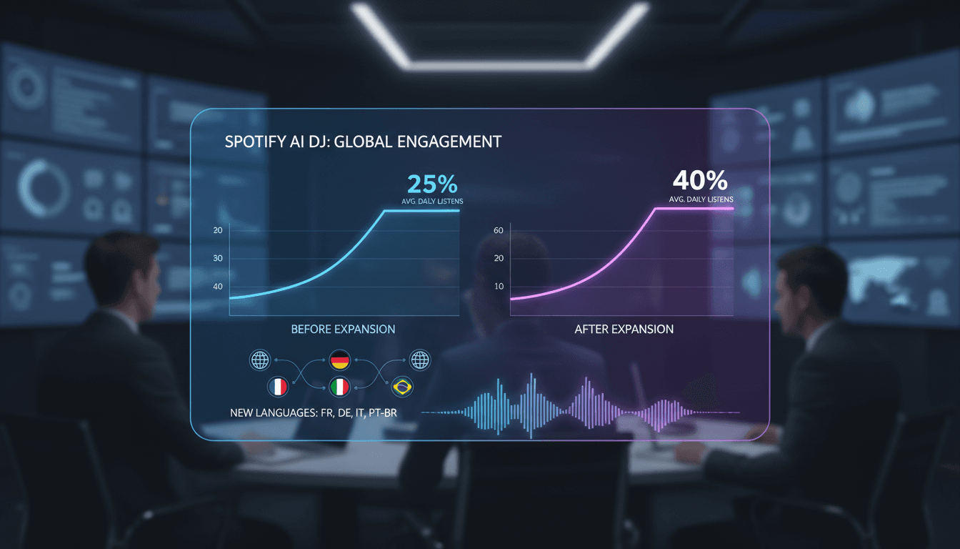 Spotify AI DJ feature expansion announcement with language support