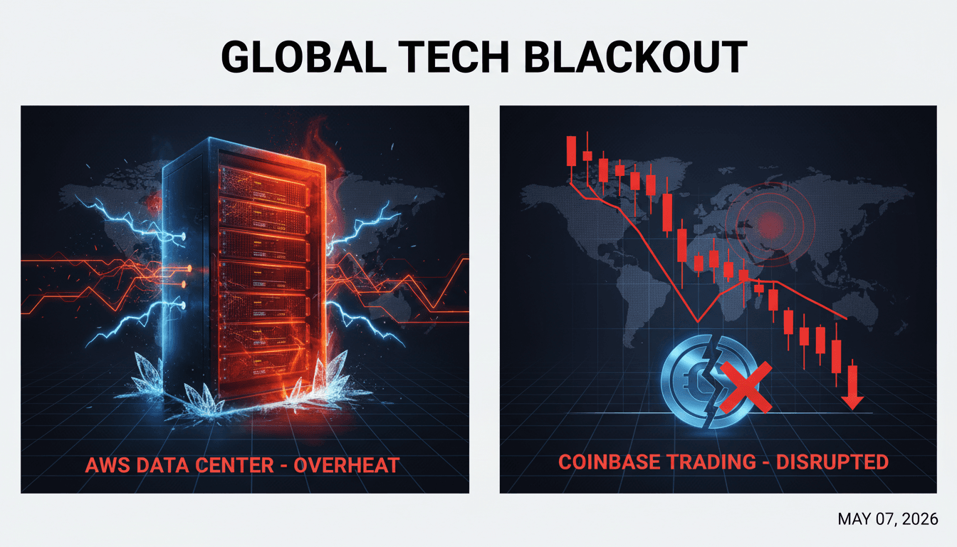 Illustration of AWS data center outage impact on trading services