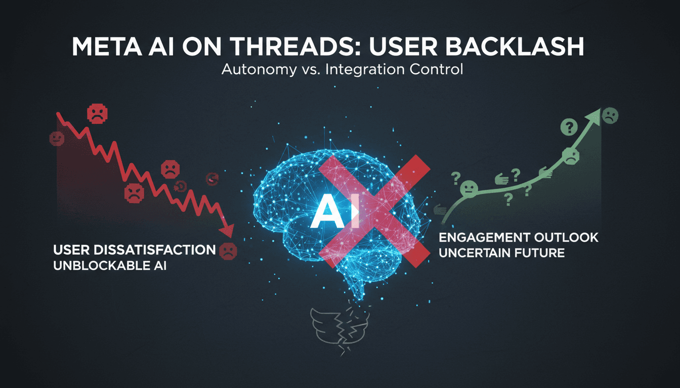 Illustration of user reactions to Meta's AI integration on Threads