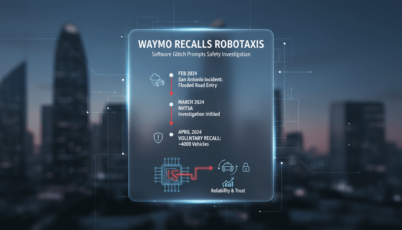 Waymo recalls nearly 4000 driverless robotaxis due to software glitch