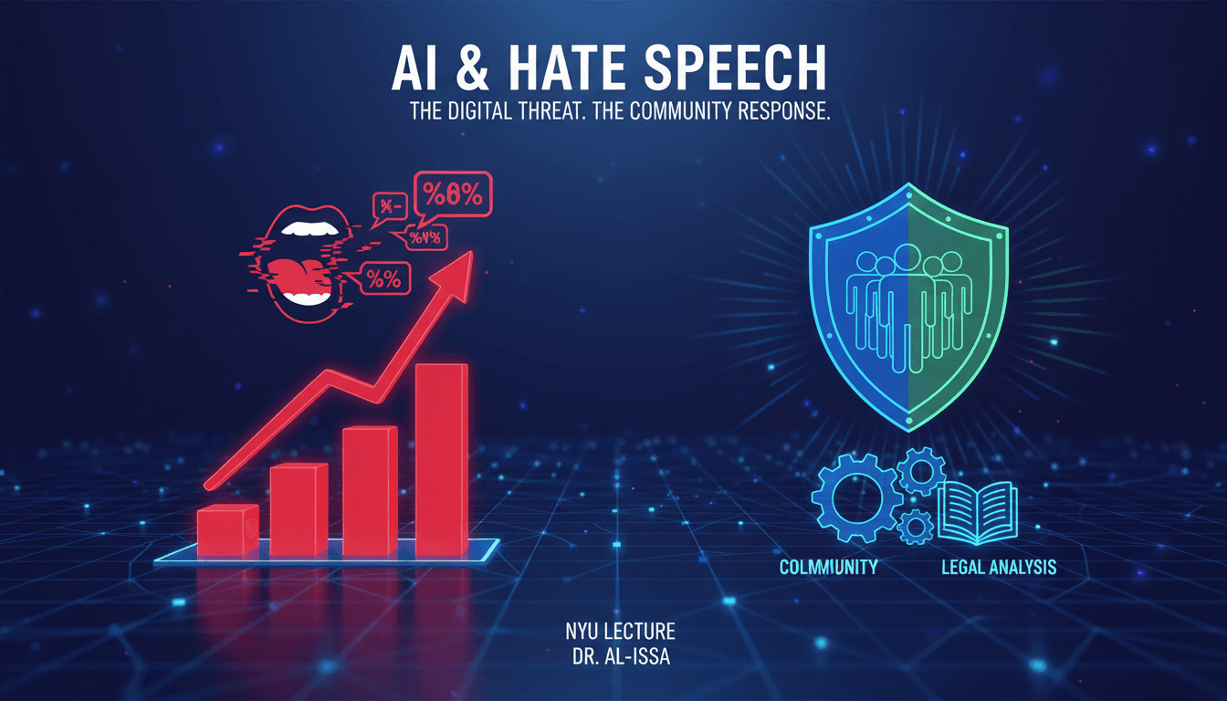 Dr. Al-Issa speaking at NYU about AI and hate speech