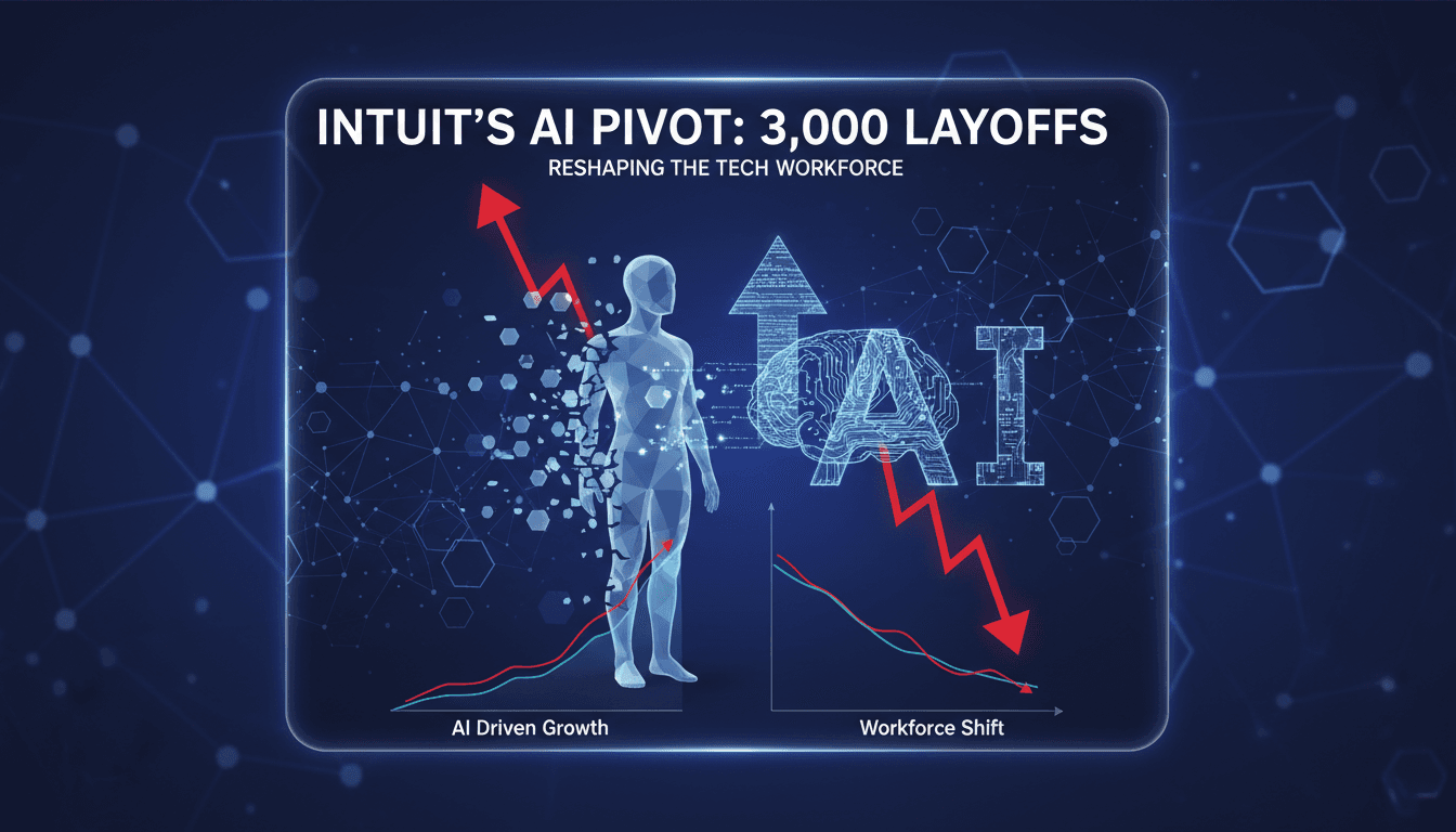 Intuit's strategic shift towards AI and its impact on workforce.