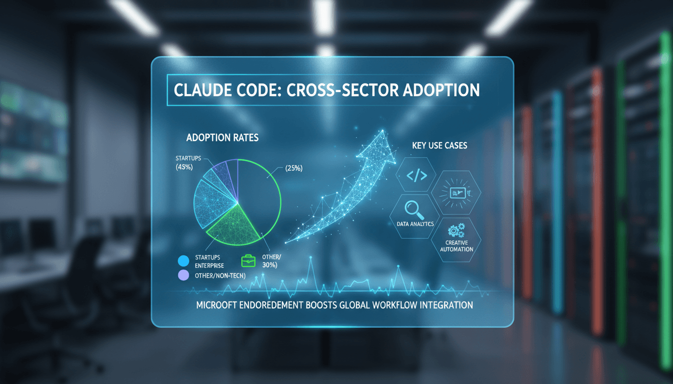 Claude Code AI tool gaining traction in various sectors after Microsoft endorsement.