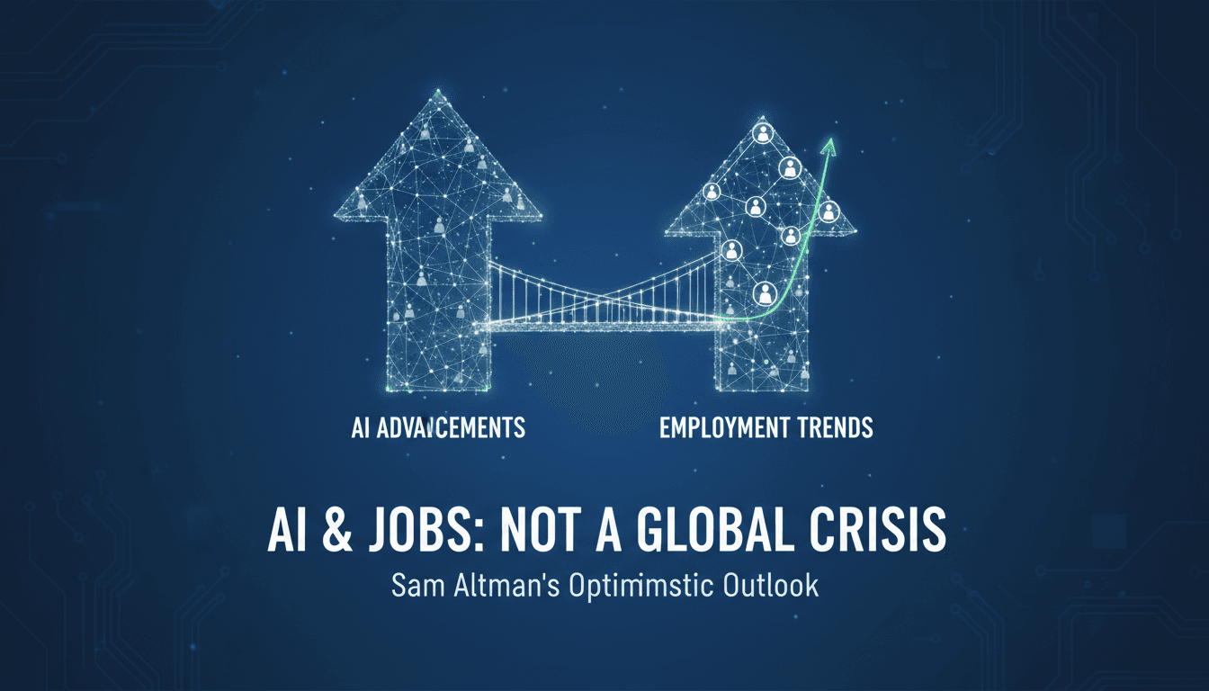 Sam Altman speaking at a conference about AI and employment.