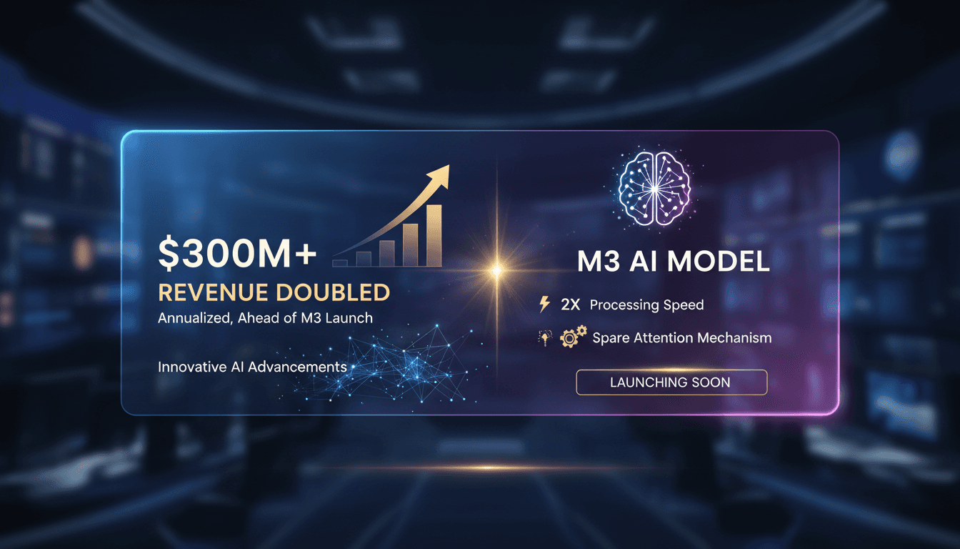 MiniMax Group Inc. logo with a backdrop of AI technology graphics