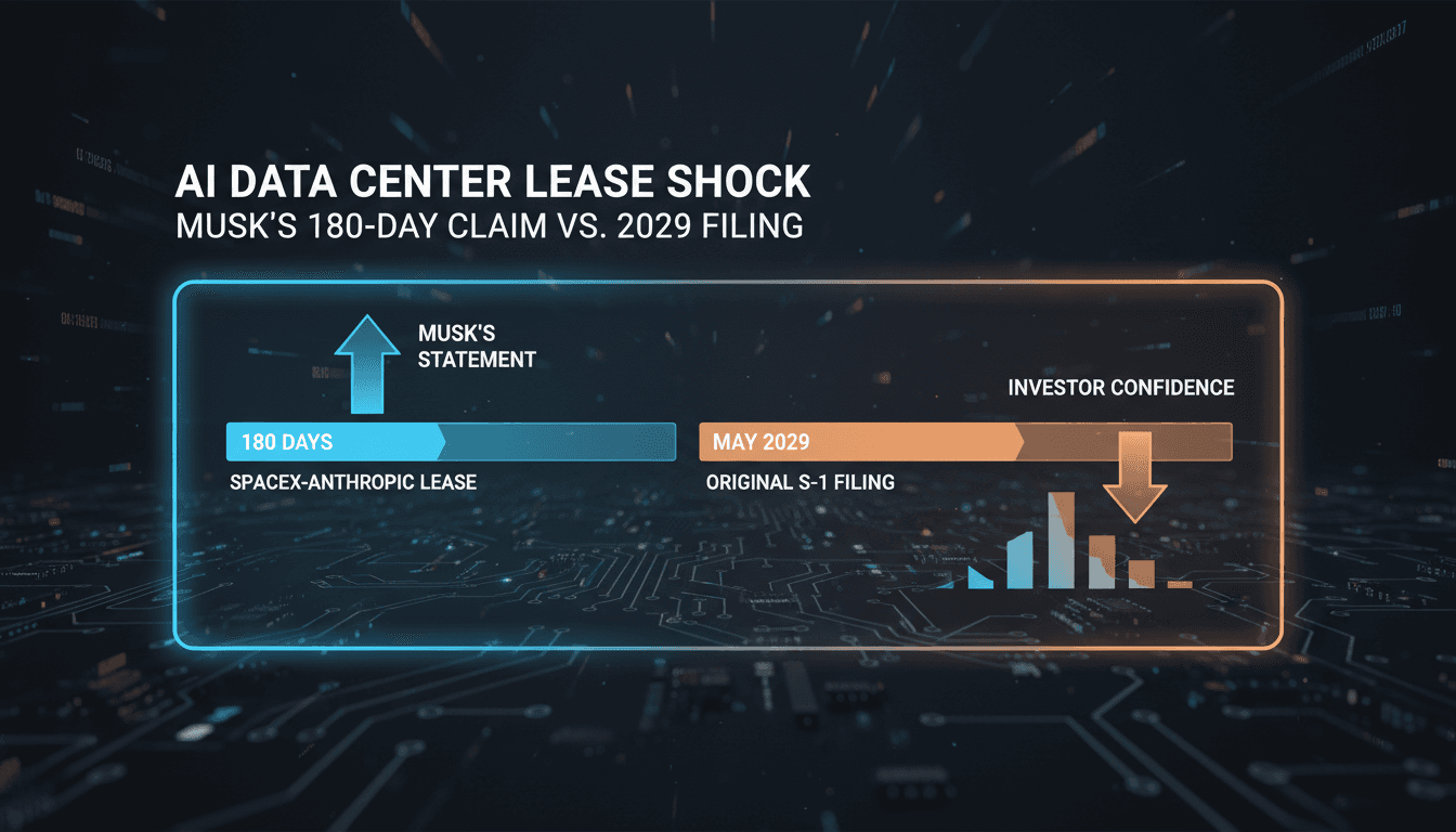 Elon Musk Reveals SpaceX-Anthropic AI Data Center Lease is Only 180 Days