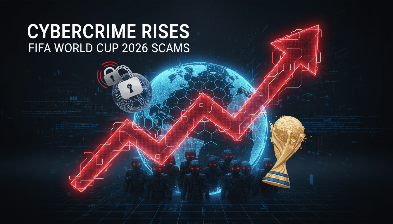A graphic depicting the rise of cybercrime related to the FIFA World Cup.
