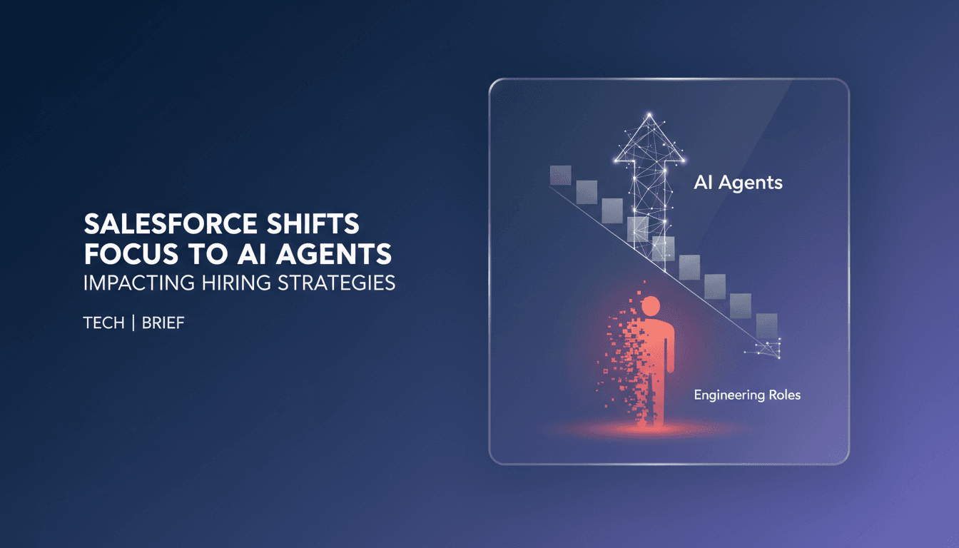 Salesforce CEO Marc Benioff discussing AI's impact on hiring during an earnings call.