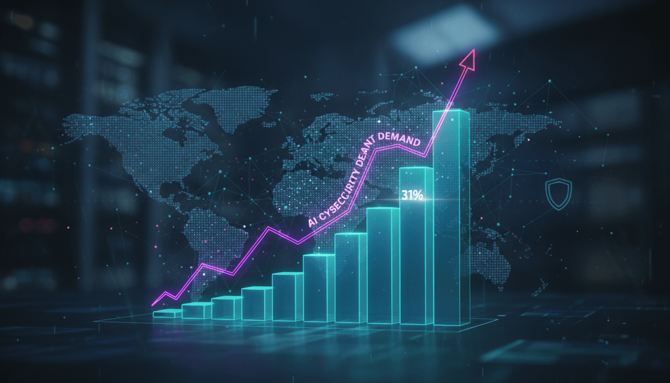 Graph showing Palo Alto Networks' revenue growth and AI cybersecurity demand trends.