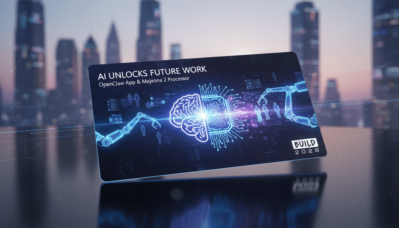 A visual representation of AI innovations showcased at Microsoft Build 2026, highlighting their impact on work culture.