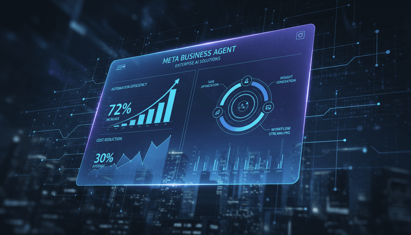 Screenshot of Meta's Business Agent interface highlighting its AI capabilities for businesses.