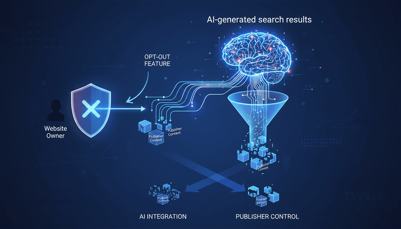 Google logo with AI search results concept illustration