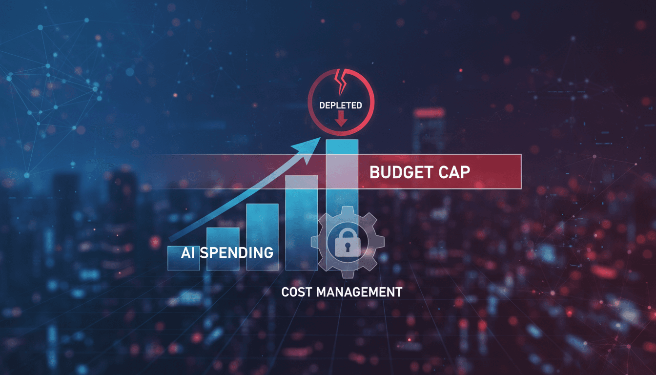 Uber logo with a graphic representation of AI spending limits