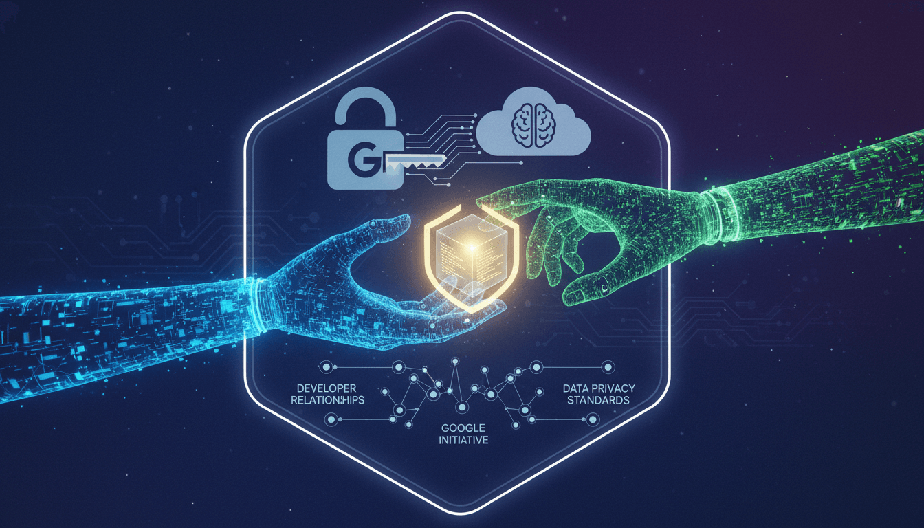 Google logo with a background of Android app icons