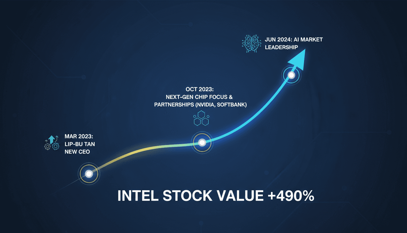 Intel's stock value surges nearly 500% following management overhaul under new CEO Lip-Bu Tan
