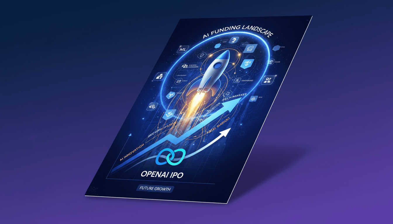 OpenAI logo with a backdrop of financial market graphics