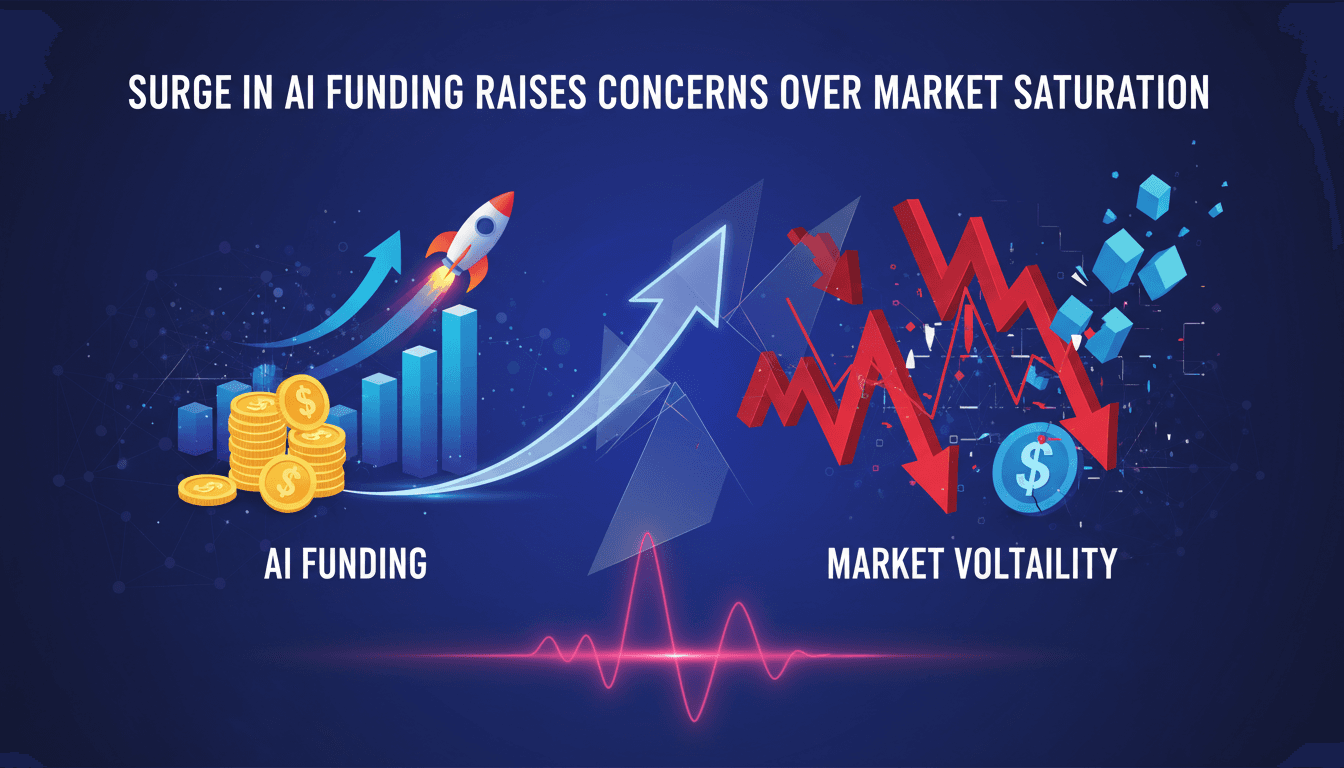 Illustration of AI funding trends and their impact on stock prices.