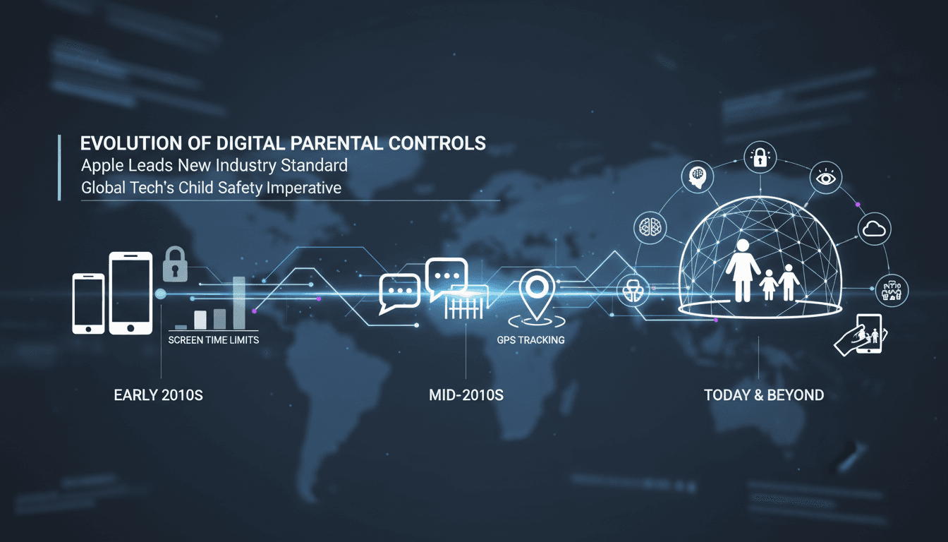 Apple logo with a child safety theme in a digital context