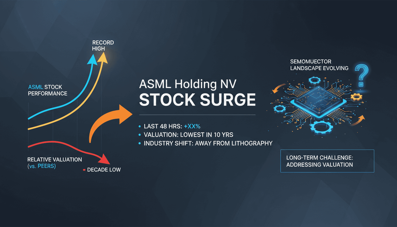 ASML stock performance chart showing record highs and valuation metrics