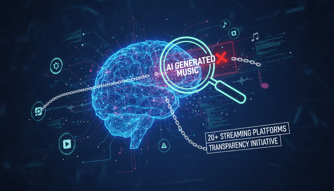 Deezer's AI music detection tool interface showcasing playlists.