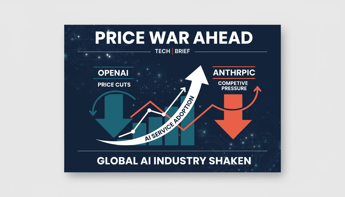 OpenAI logo with a backdrop of AI technology and pricing graphics.