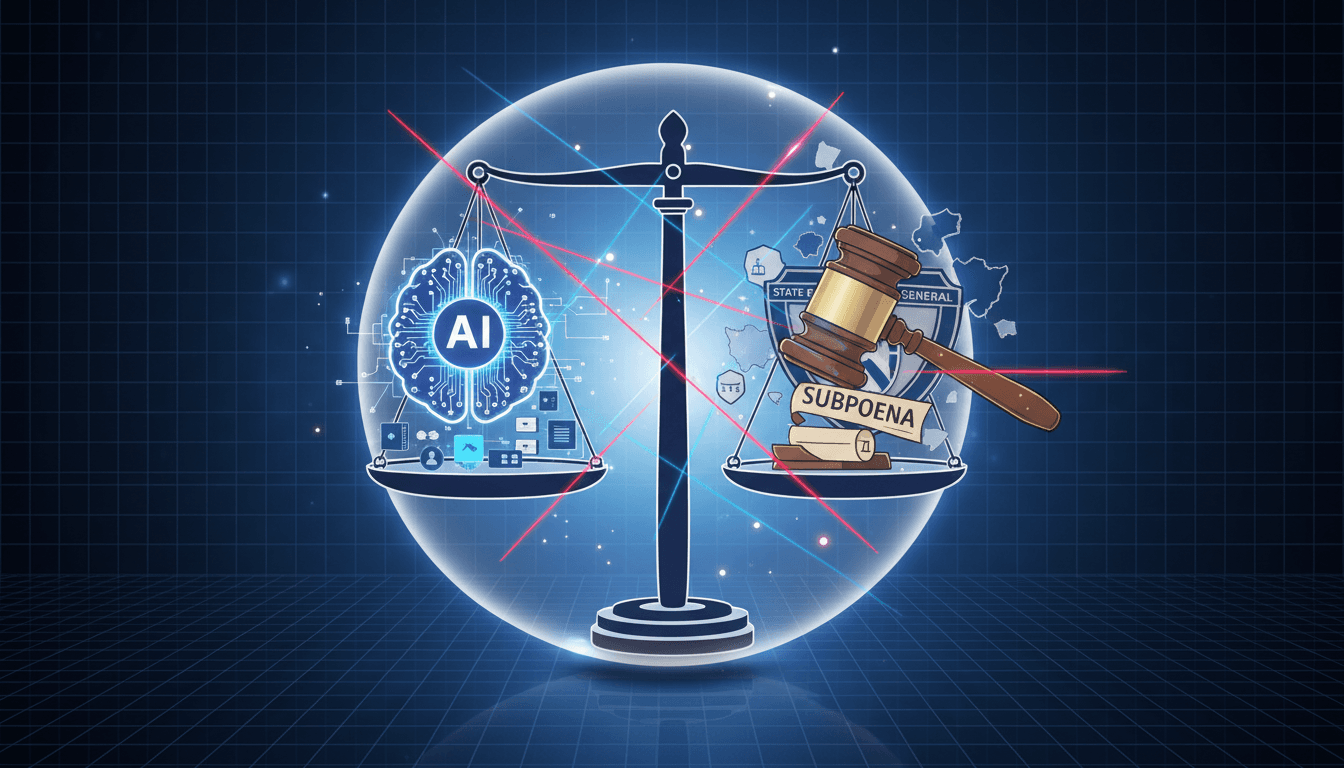 OpenAI logo with a backdrop of legal documents and a gavel.