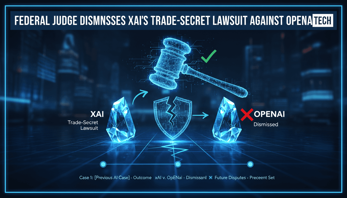 Federal Judge Dismisses xAI's Trade-Secret Lawsuit Against OpenAI