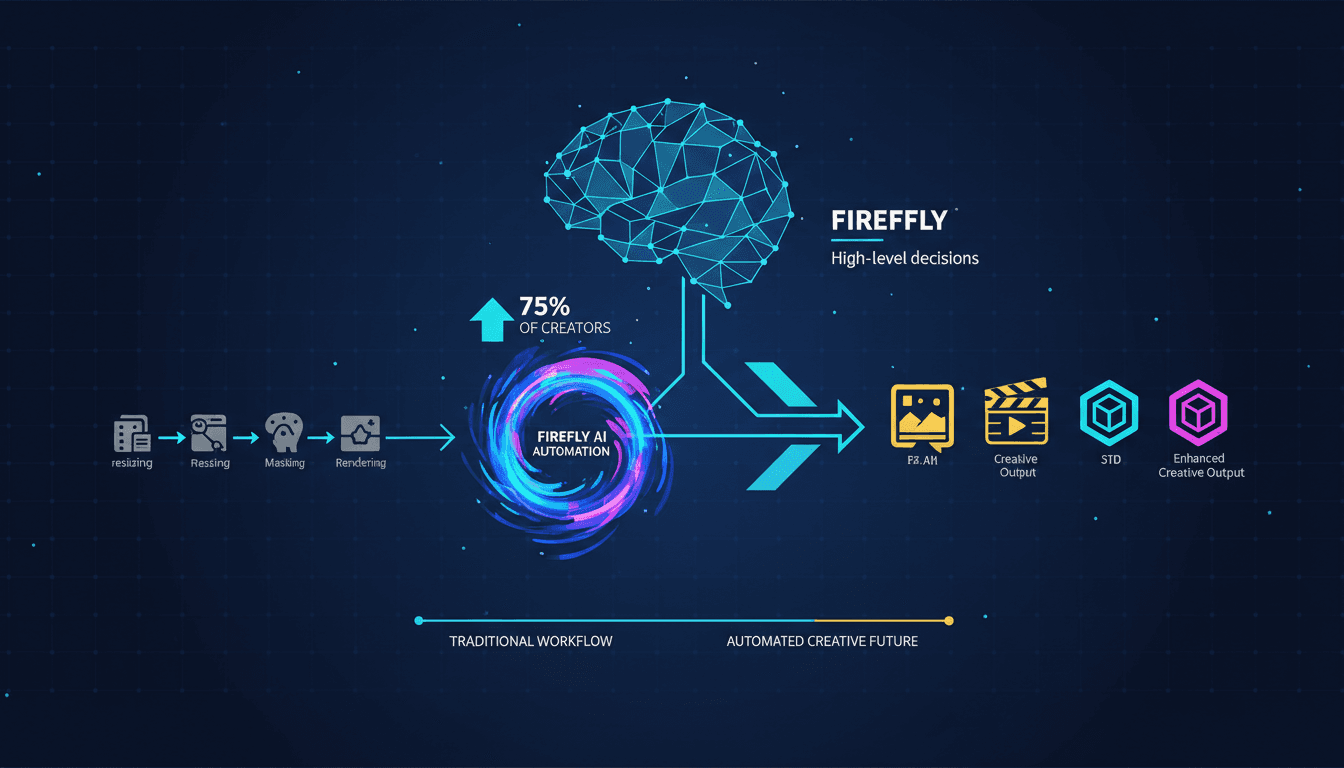 Adobe Firefly AI assistant automating creative workflows in Creative Cloud applications.