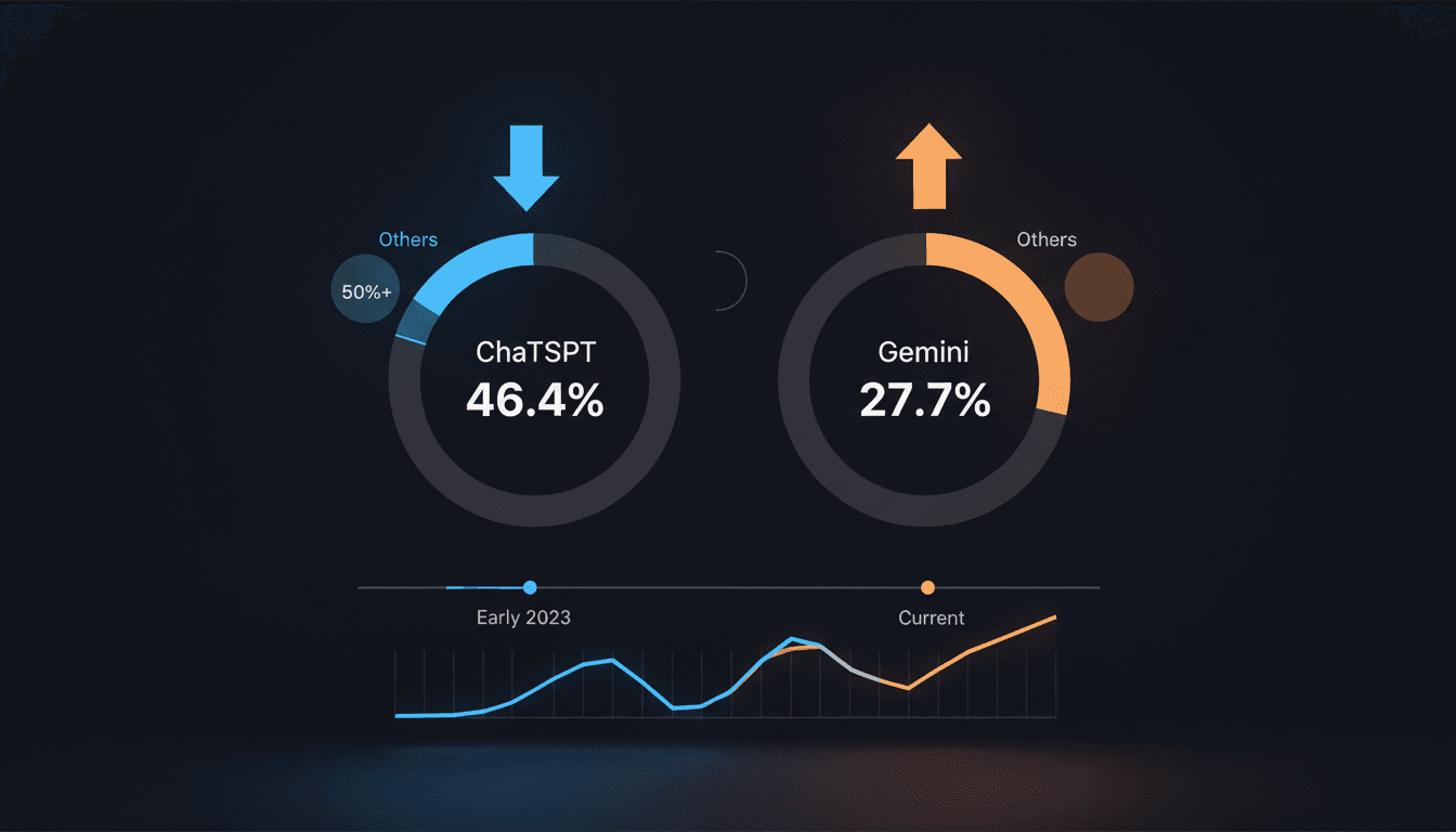 ChatGPT's market share drops below 50% as competition intensifies from Gemini