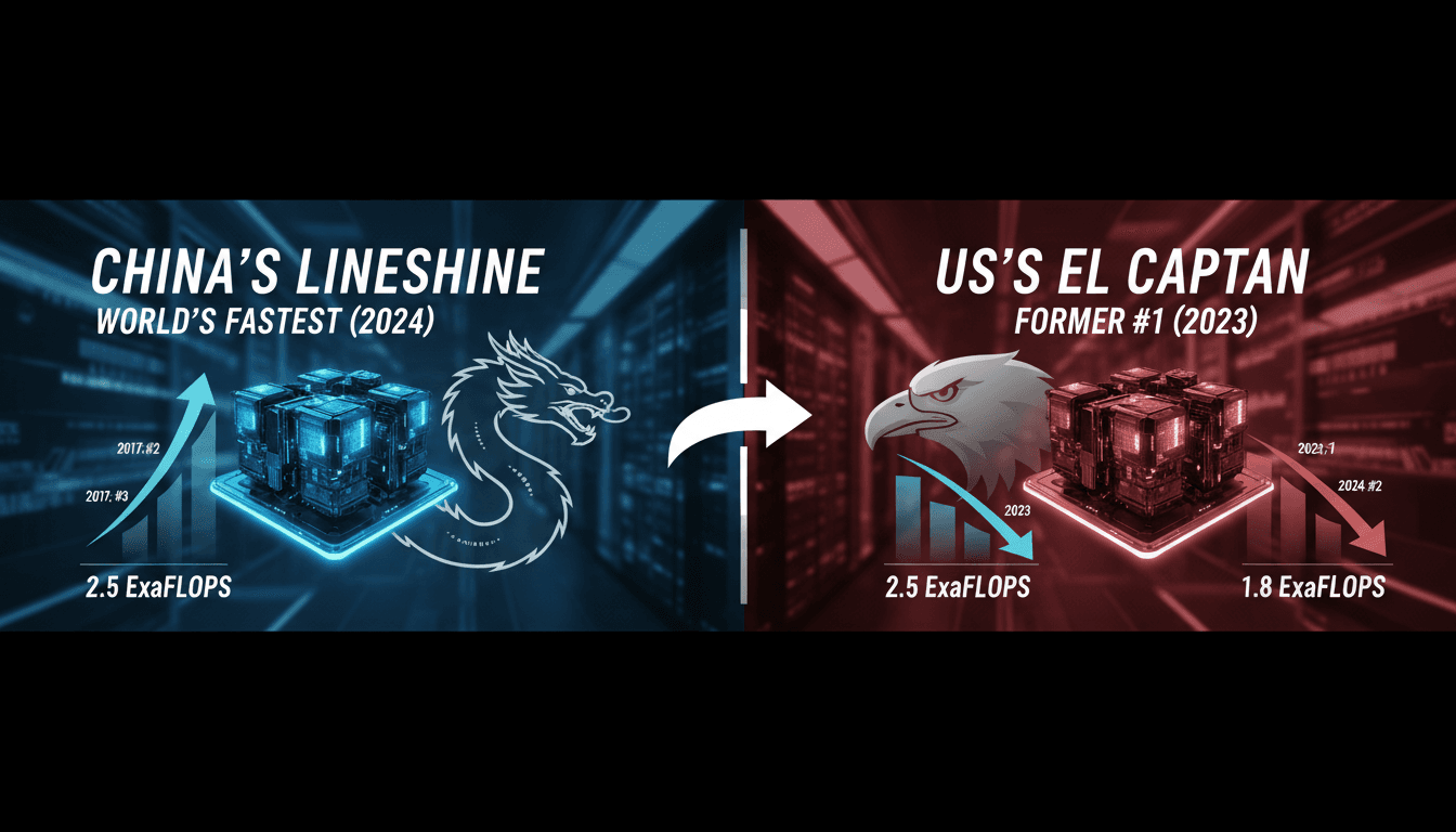 China's LineShine supercomputer ranked as the fastest in the world.